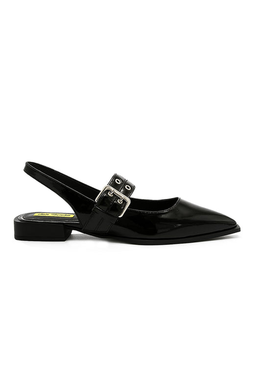 Black Samantha Flats