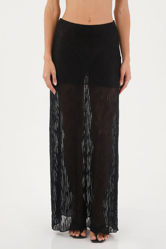 Black Lebon Long Skirt