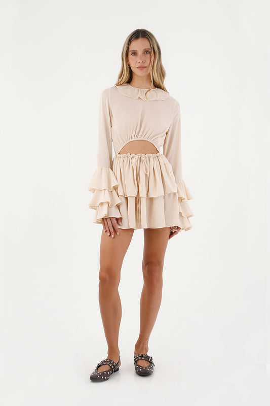 Beige Auraluna Short Dress