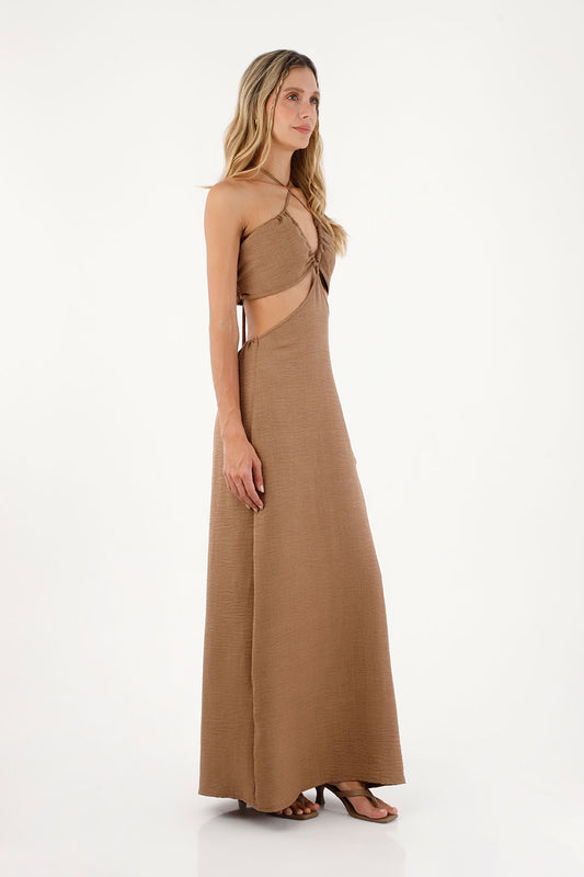 Taupe Joan Long Dress