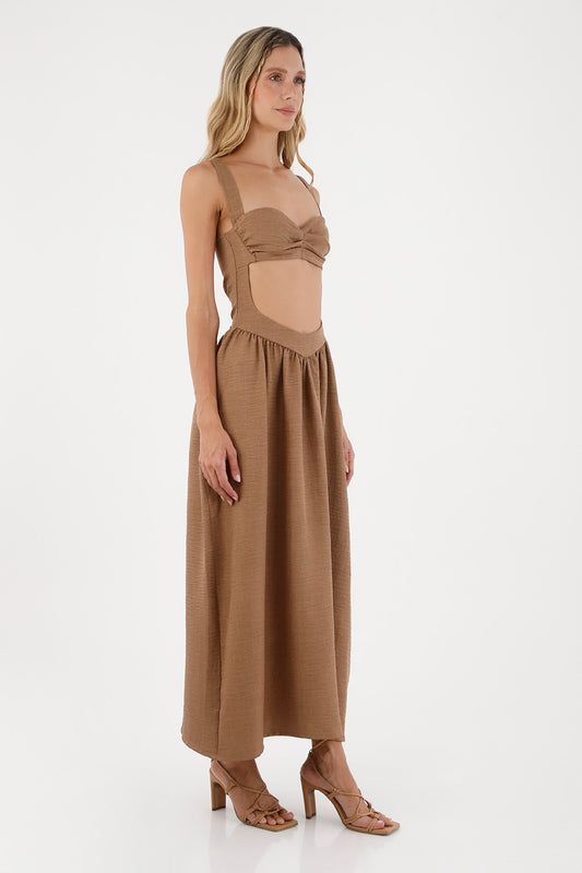Taupe Luna Long Dress