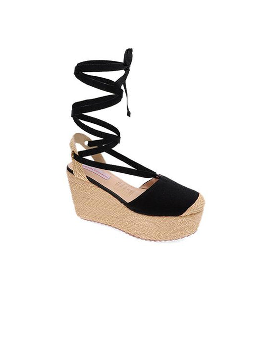 Black Platforms Espadrille for Woman