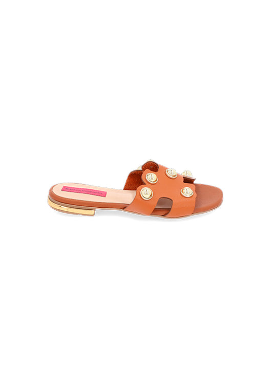Honey brown Cat Studded Sandals for Woman