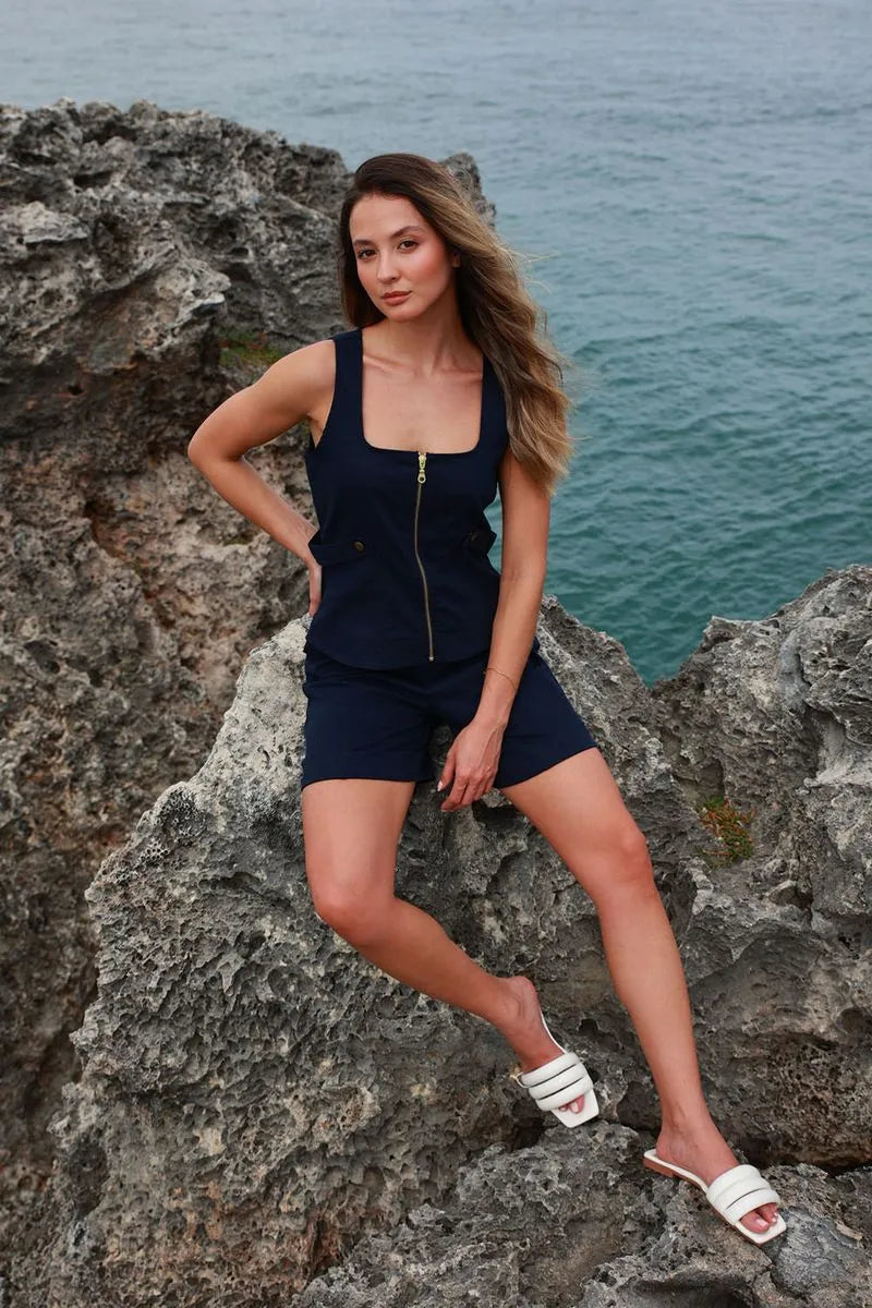 Dark Blue Asha Top