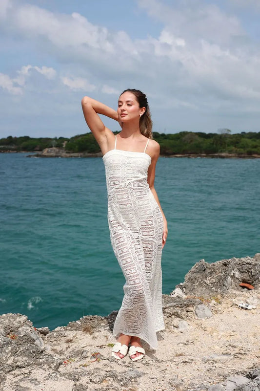 White Iku Long Dress