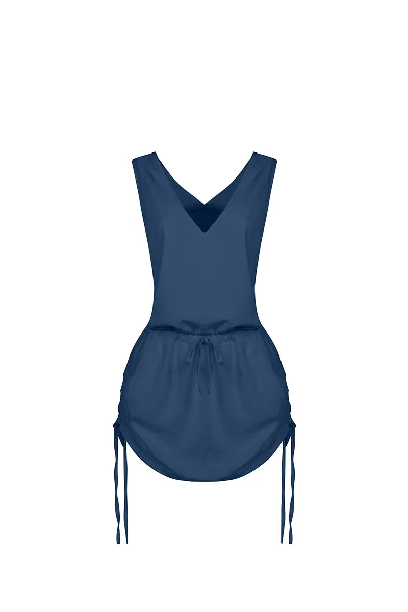 Dark Blue Sakku Short Dress