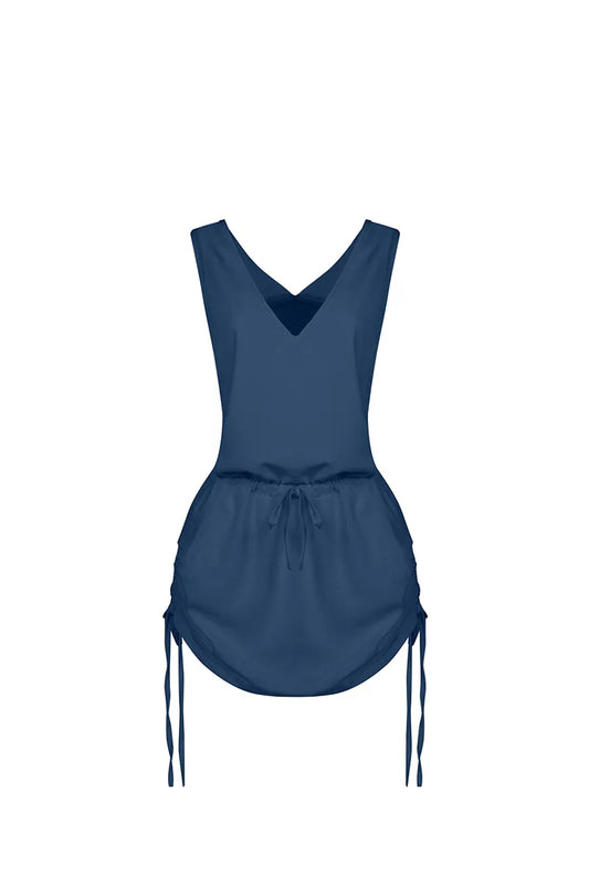 Dark Blue Sakku Short Dress