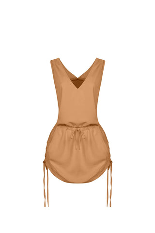 Beige Sakku Short Dress