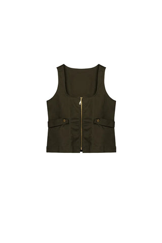 Dark Green Asha Top