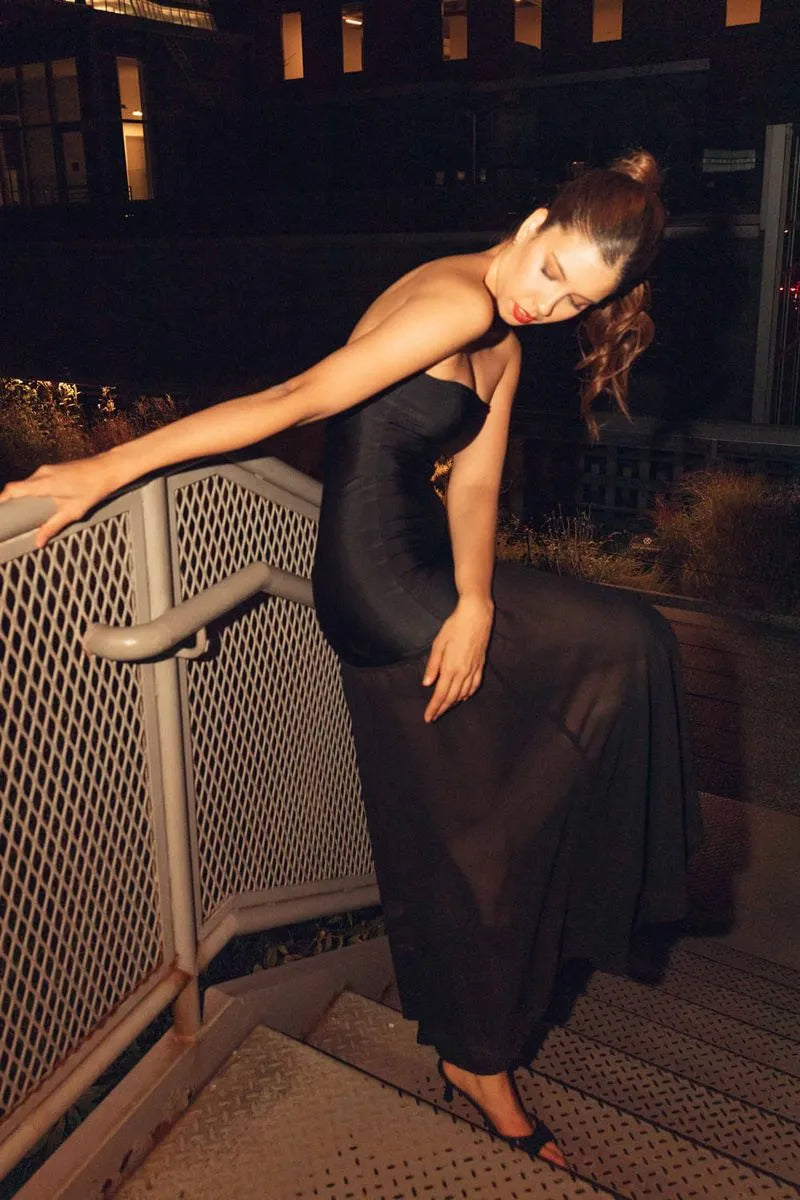 Black Lunette Long Dress