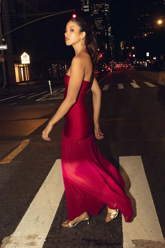 Red Lunette Long Dress