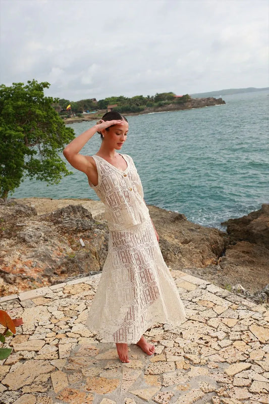 Beige Palomino Long Skirt