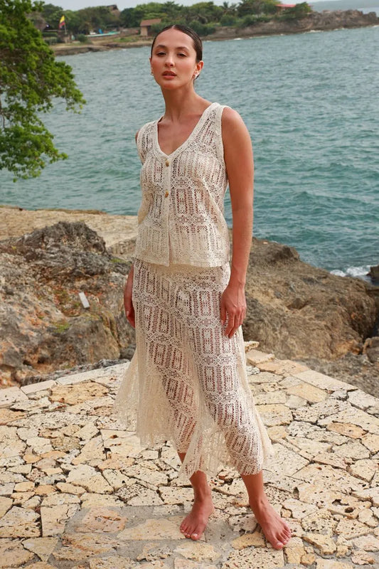 Beige Palomino Long Skirt