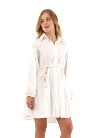 White Bari Short Dress