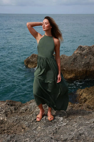 Dark Green Anaira Long Dress