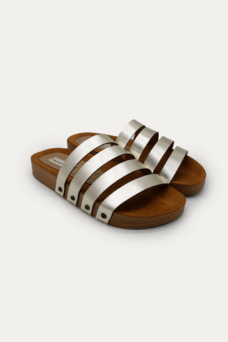 Champagne Abril Flat Sandals