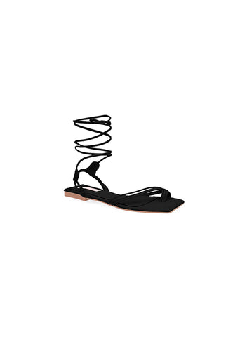 Black Amber Flat Sandal for woman