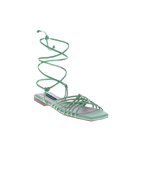 Green Flora Flat Sandal for woman