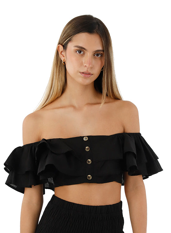 Black Fiore Top for woman