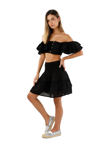 Black Fiore Short Skirt for woman