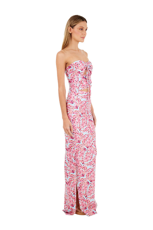 Print Pink Jolly Long dress for woman