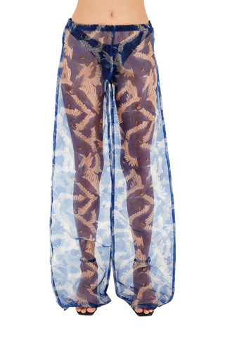 Print Blue Millie Pant for woman