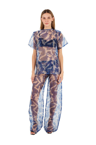 Print Blue Millie Pant for woman