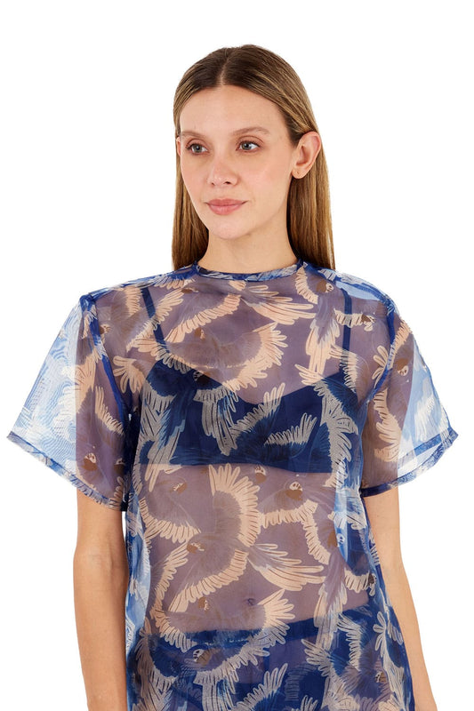 Print Blue Joy T-Shirt for woman