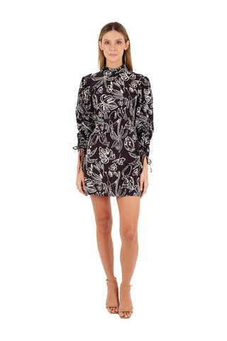 Print Toucan Black Talia Short Dress for woman