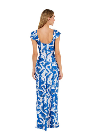 Print Blue Peace Long dress for woman