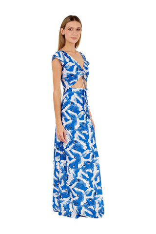 Print Blue Peace Long dress for woman