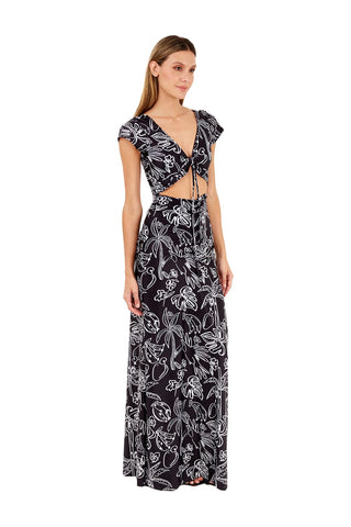 Print Toucan Black Peace Long dress for woman