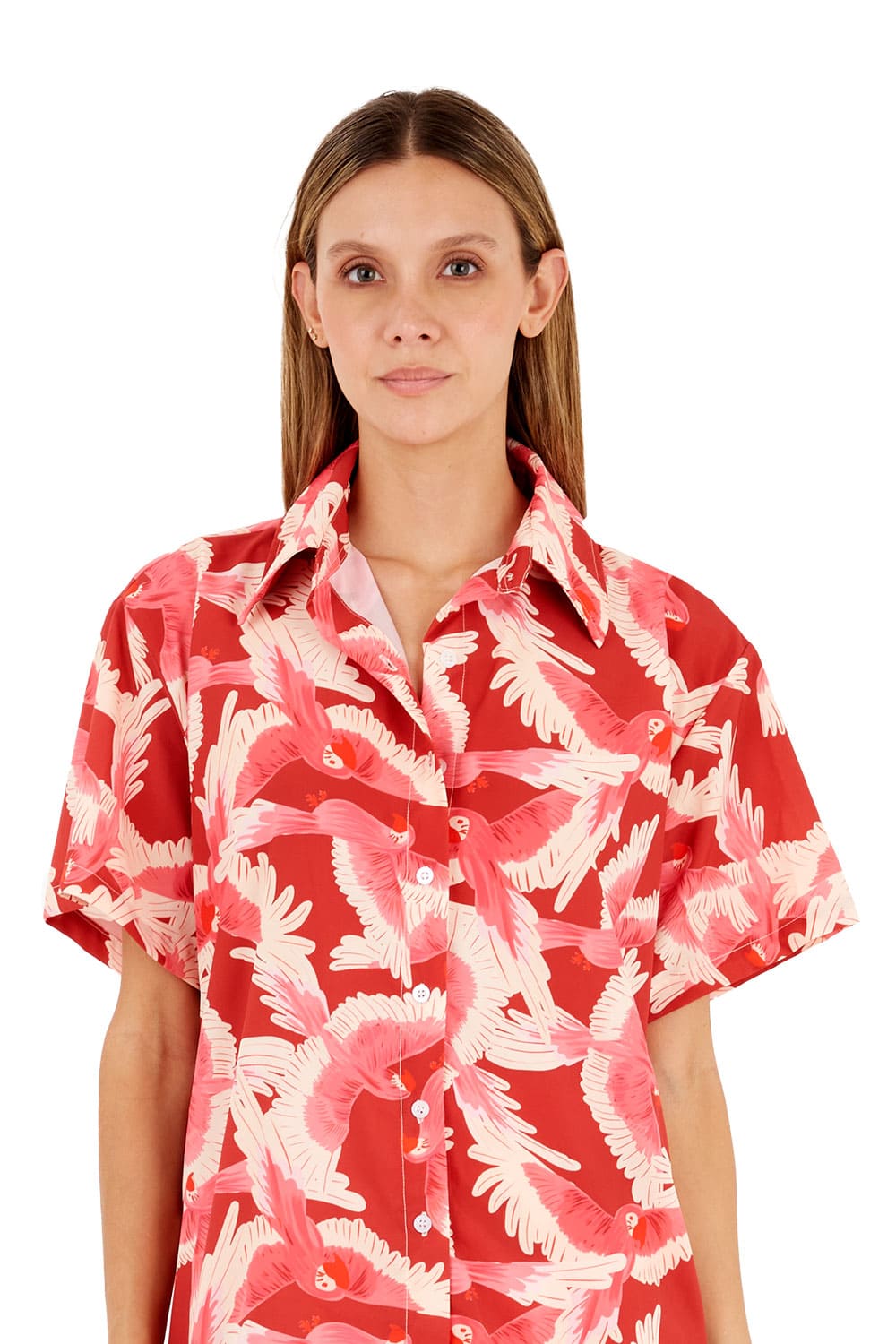 Print Red Alexa Shirt for woman