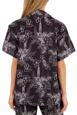 Print Tropical Black Alexa Shirt for woman