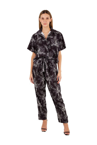 Print Tropical Black Alexa Shirt for woman