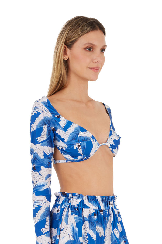 Print Blue Renata Top for woman