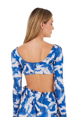 Print Blue Renata Top for woman