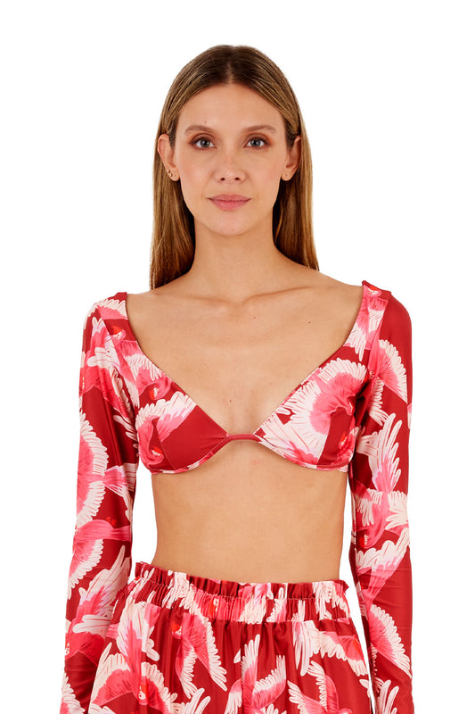 Print Red Renata Top for woman