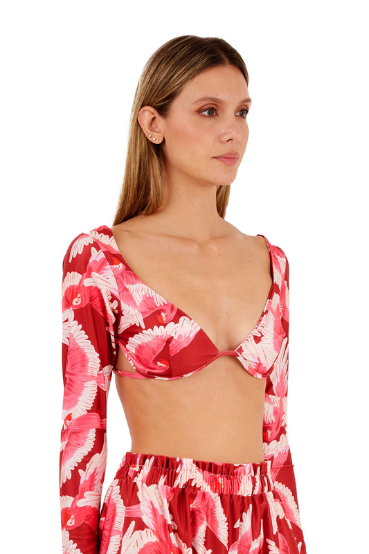 Print Red Renata Top for woman