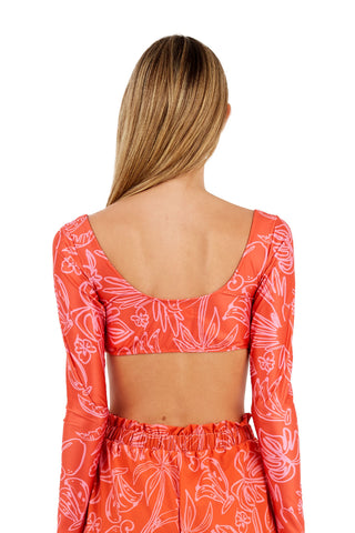 Print Toucan Coral Renata Top for woman