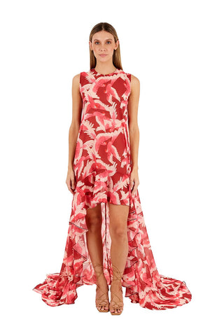 Print Toucan Coral Aviva Long dress for woman