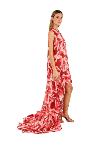 Print Toucan Coral Aviva Long dress for woman