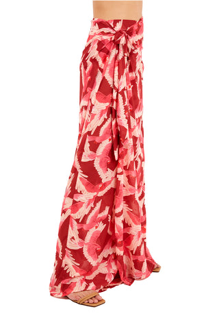 Print Red Glory Long Skirt for woman