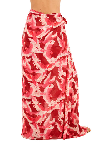 Print Red Glory Long Skirt for woman