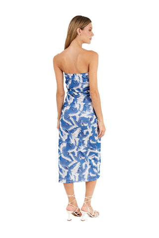 Print Blue Noemi Long dress for woman