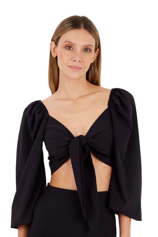 Black Tropicalia Top for woman