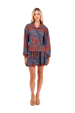 Skirt Short Coral Palms Terracotta