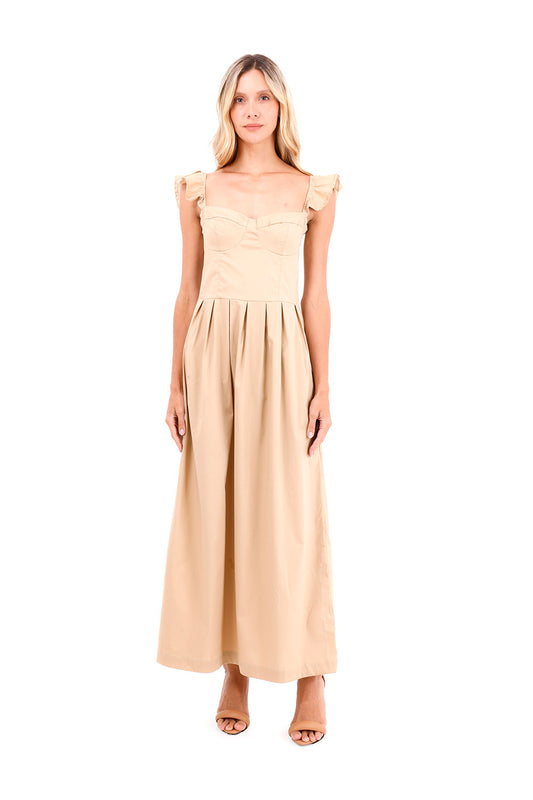 Dress Long Flora Taupe