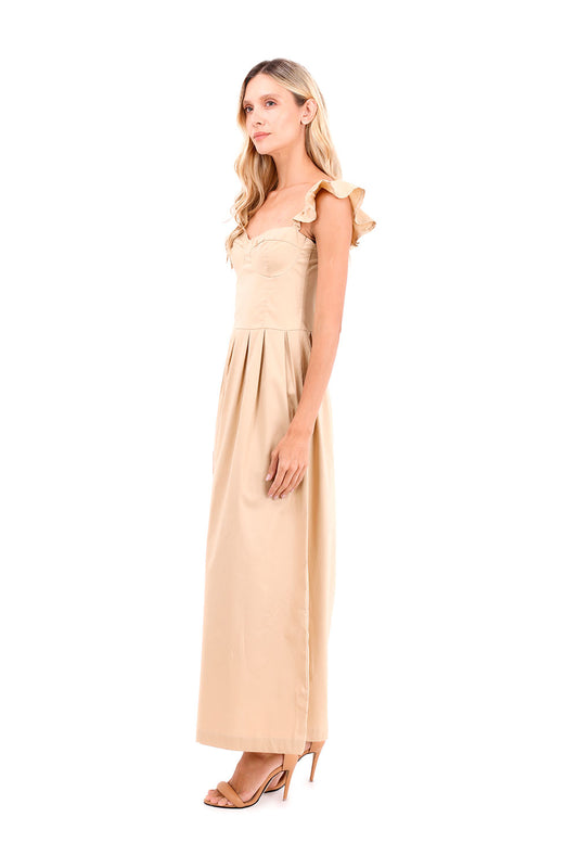 Dress Long Flora Taupe