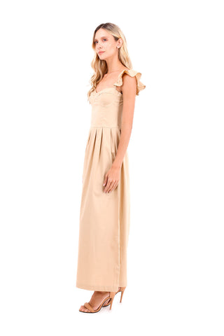 Dress Long Flora Taupe